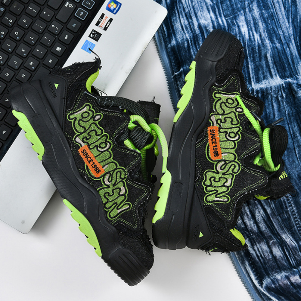 Comfortable Denim Letter Embroidered Sneaker