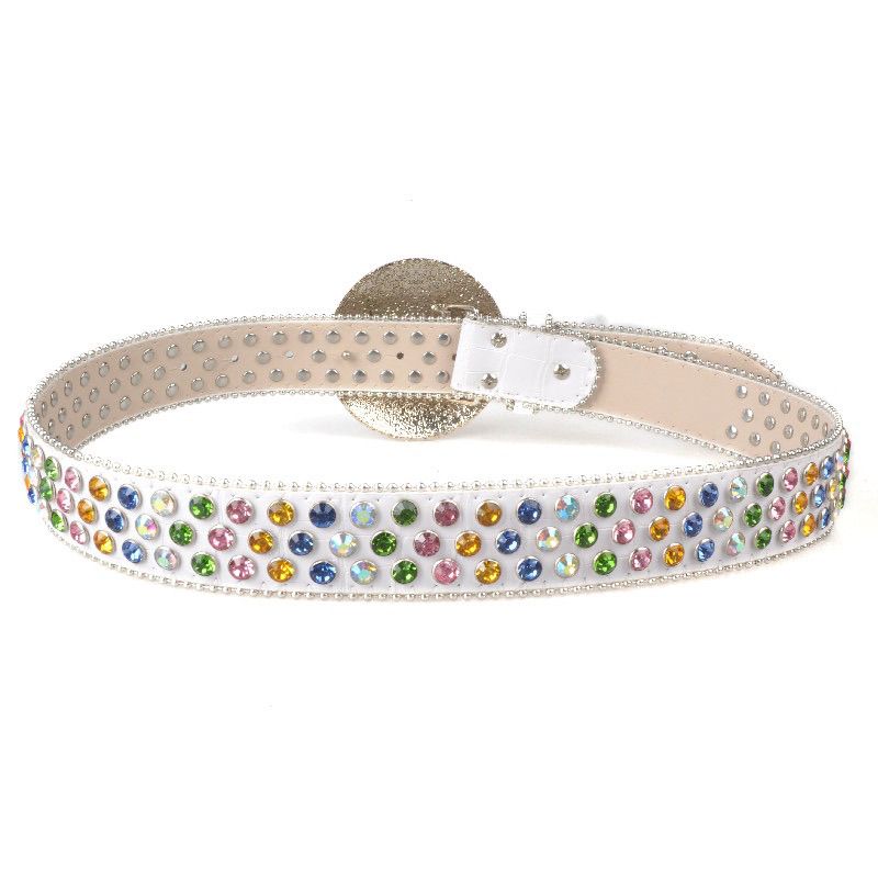 LoopStone Crystal Shining Rhinestone Versatile Rivet Belt