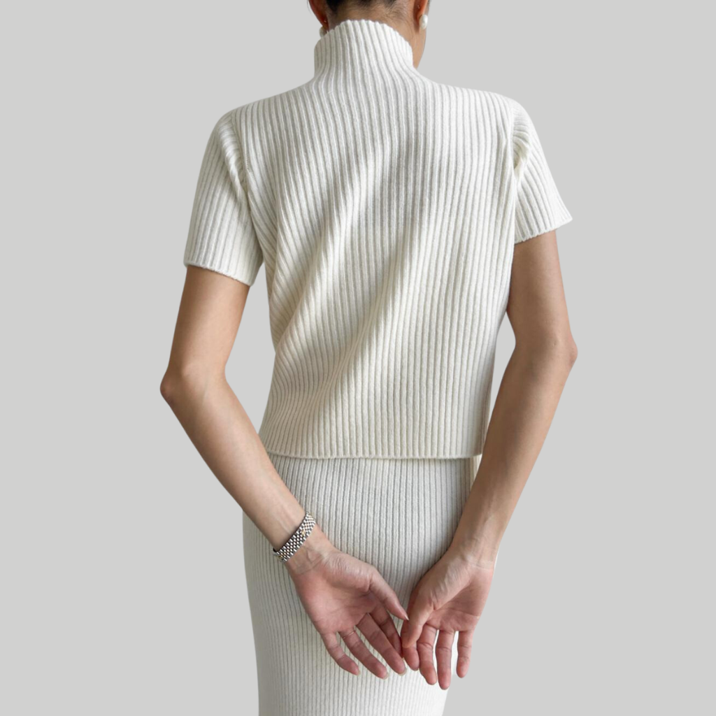 Women's Solid Color Turtleneck Knit Suit