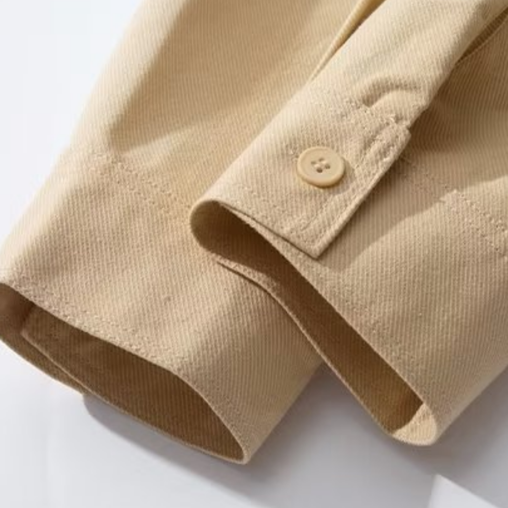 Solid Color Lapel Work Shirt