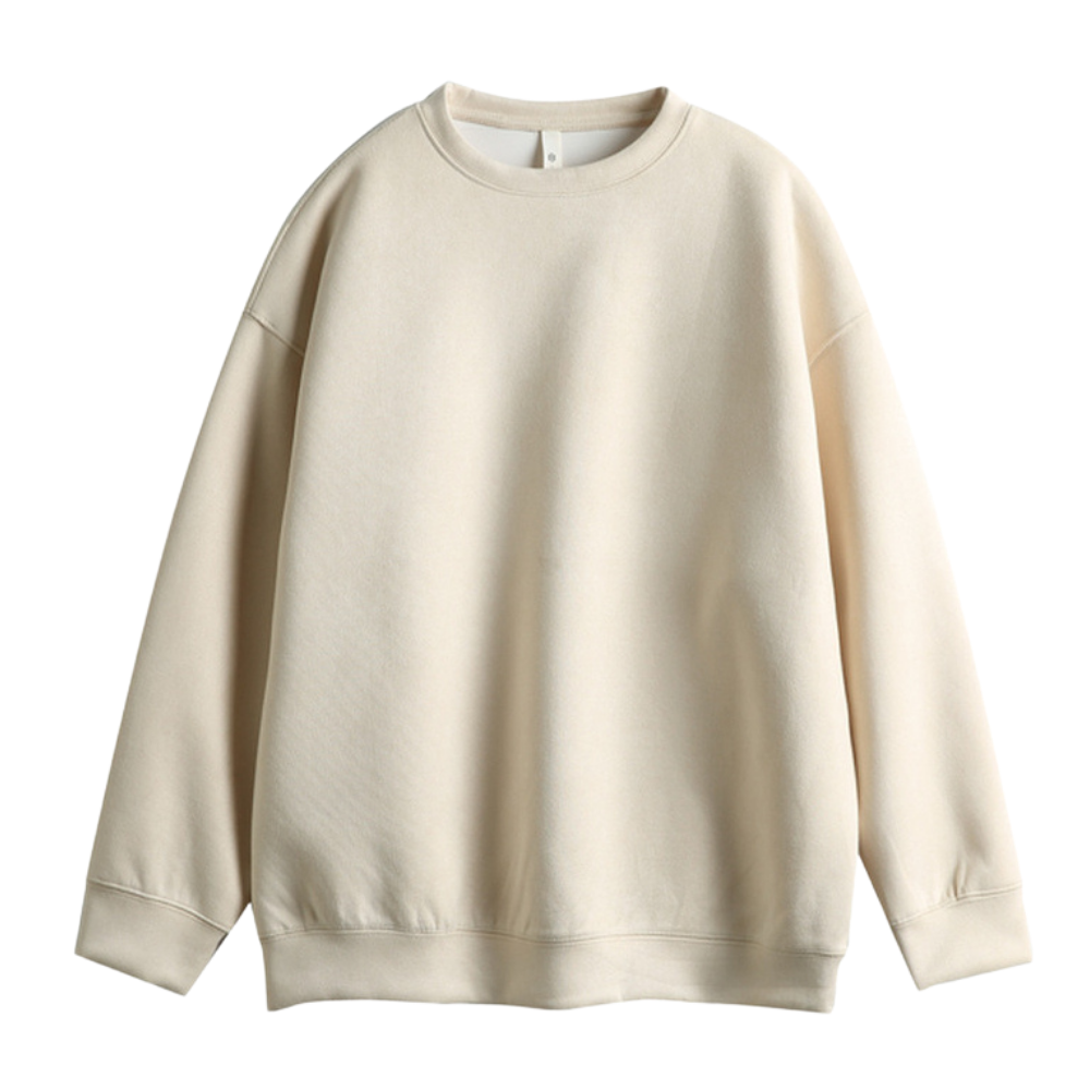 Solid Color Suede Sweatshirt