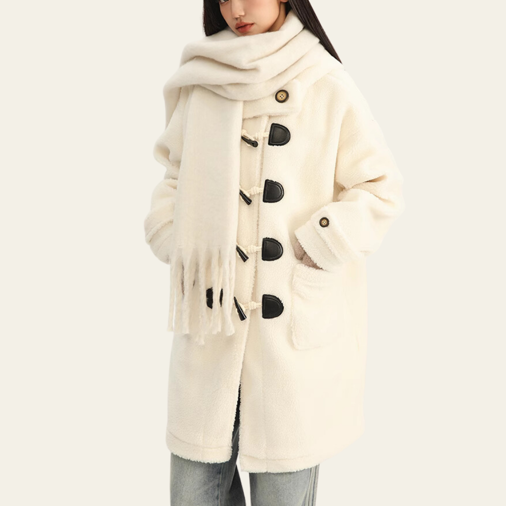Women's Horn Button Wool Coat
