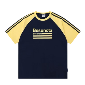 Retro Right Shoulder Contrast T-shirt