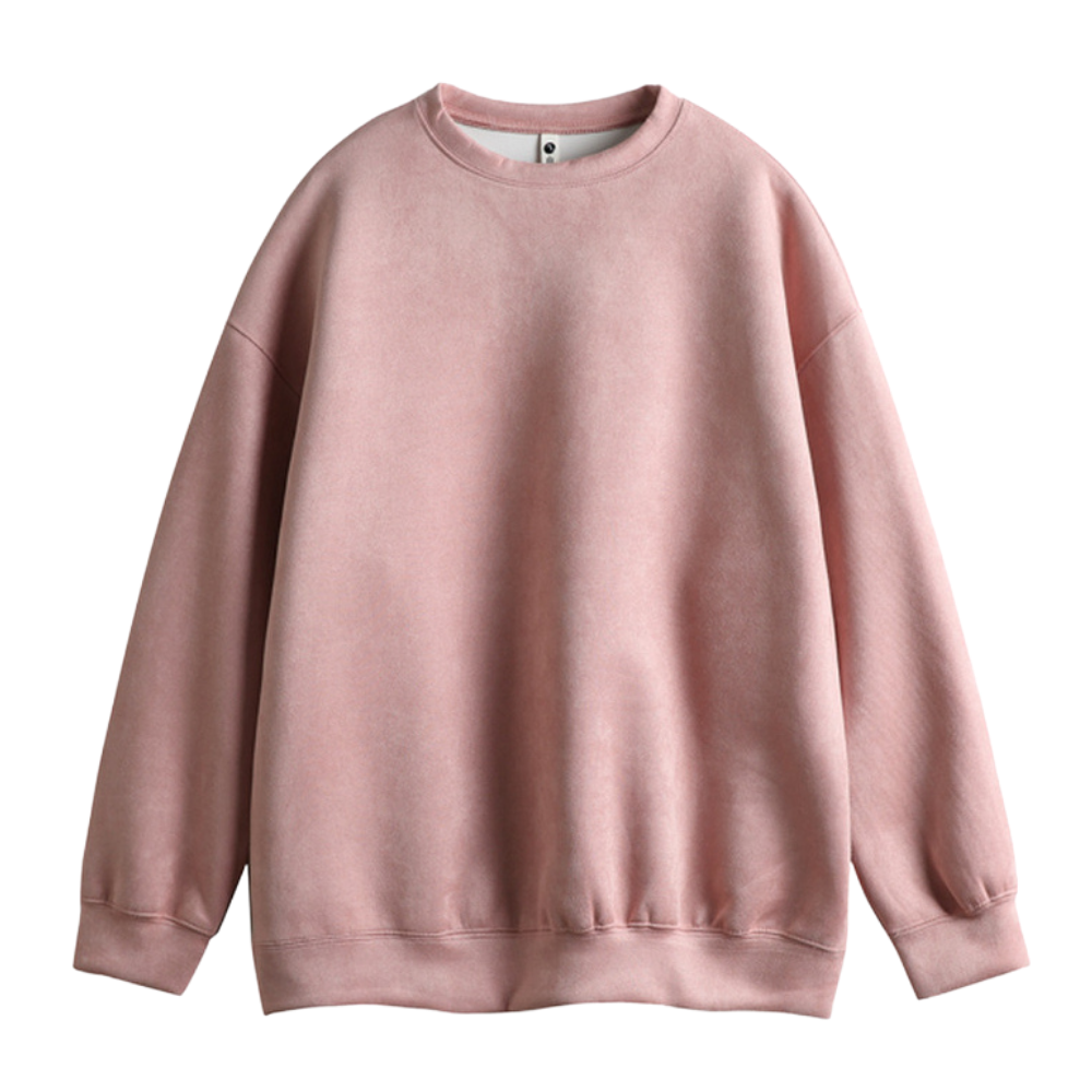 Solid Color Suede Sweatshirt
