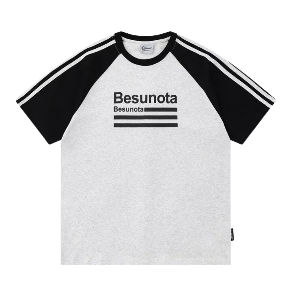 Retro Right Shoulder Contrast T-shirt