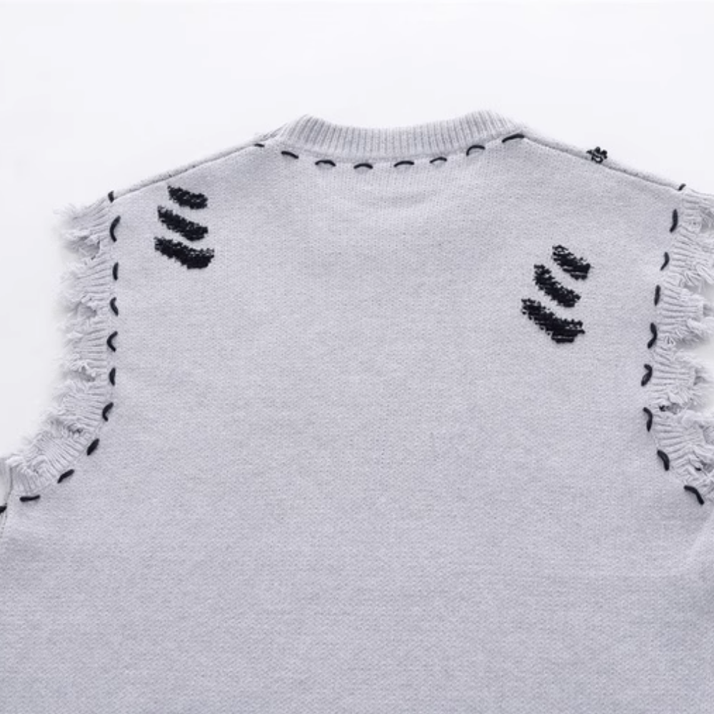 High street Ragged Tassels Knitted Vest