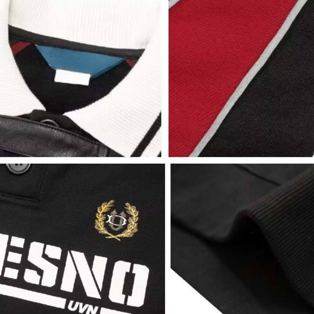 Sport Striped Raglan Sleeve Polo Sweatshirt