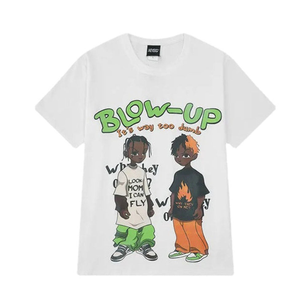 Hip Hop Street Boy Print Oversize T-Shirt