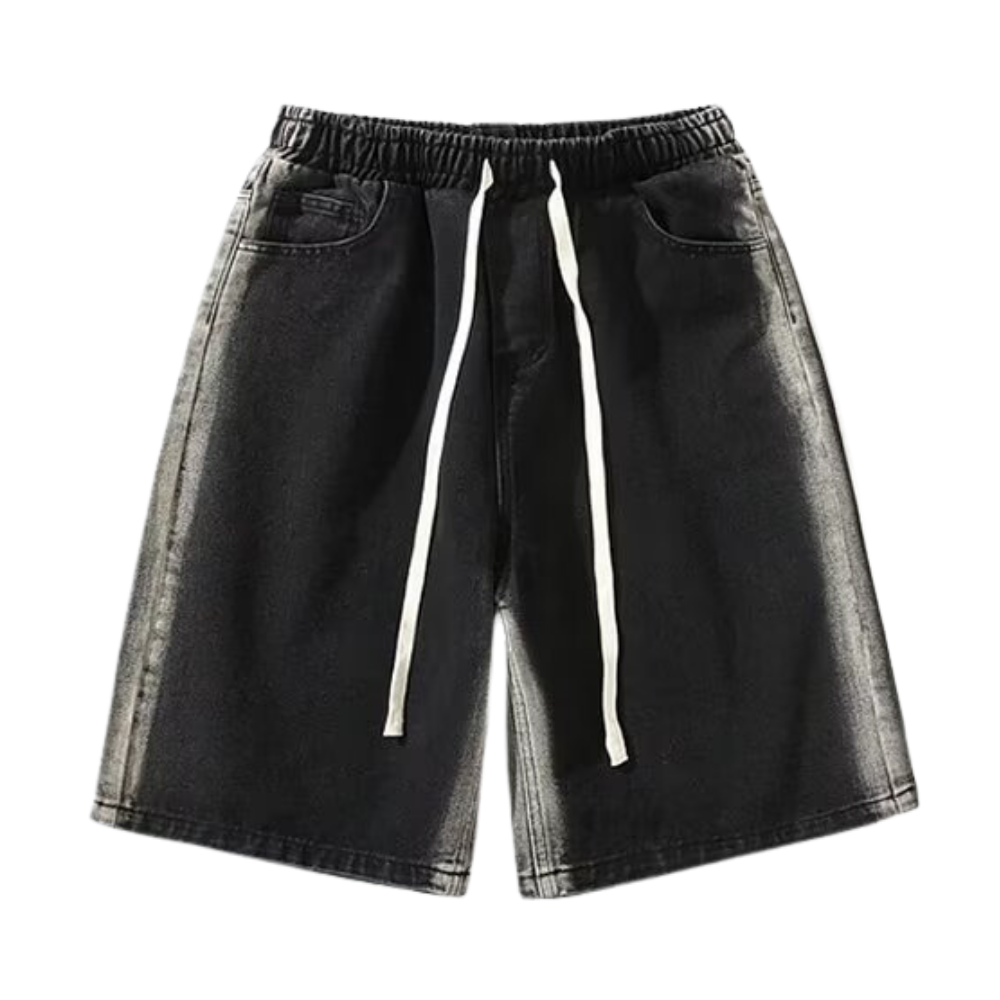 Simple Washed Denim Shorts