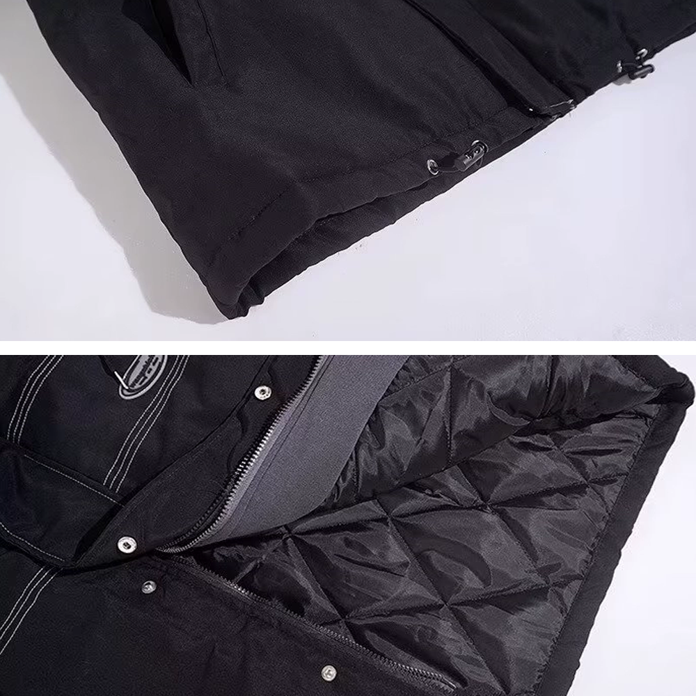 retro Contrast Color Fake Two Pieces Coat