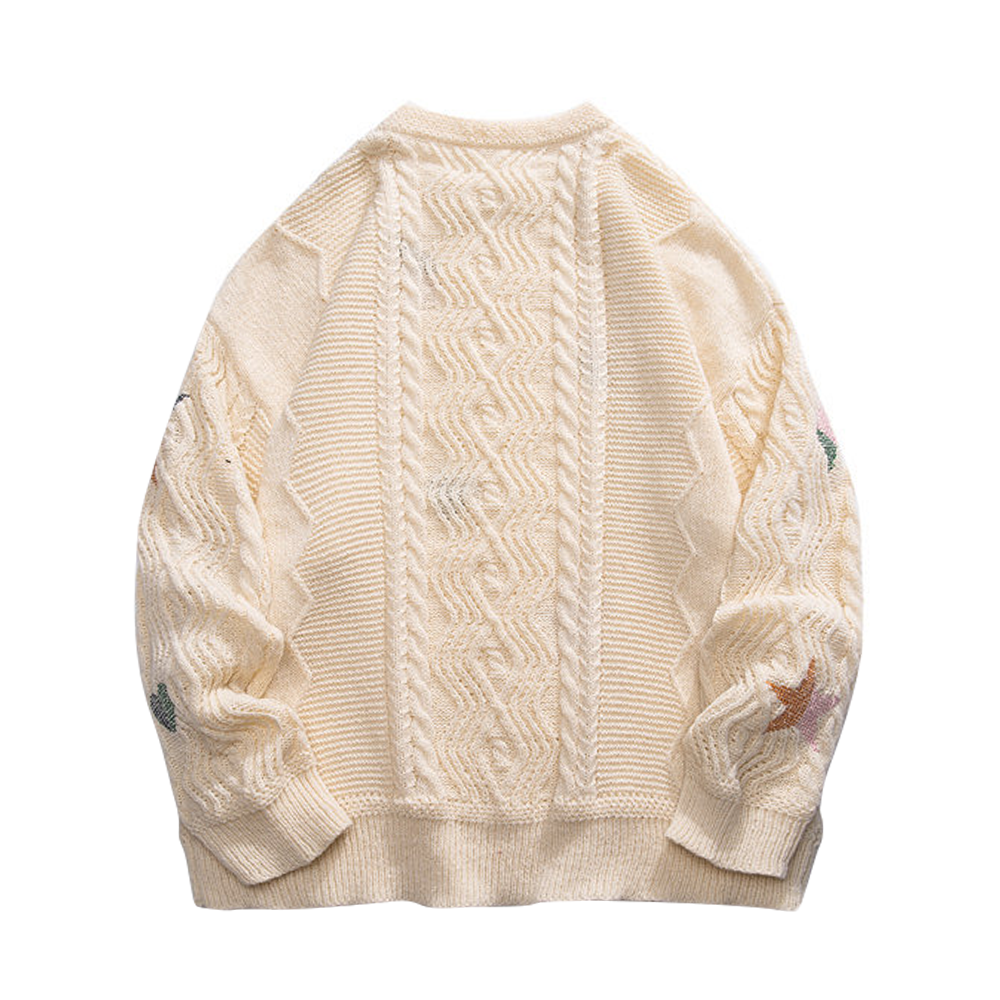 Simple Embroidery Twist Sweater