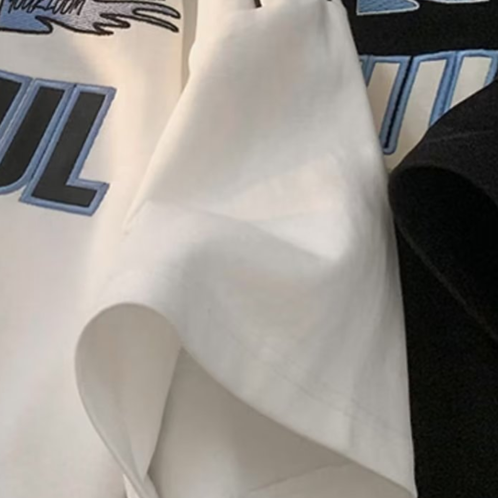 Classic Letter Embroidery Lapel T-Shirt