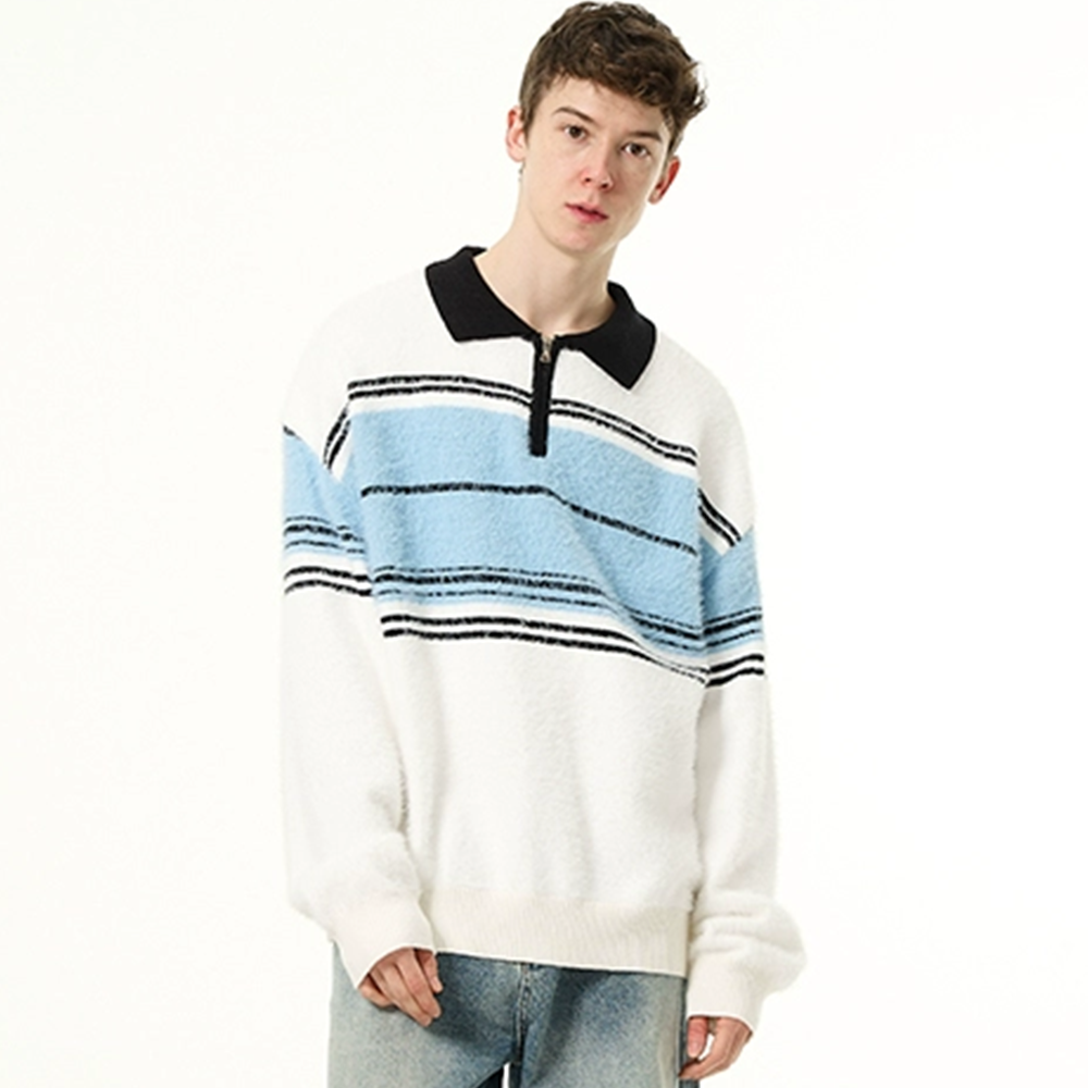 American Faux Mink Polo Sweater