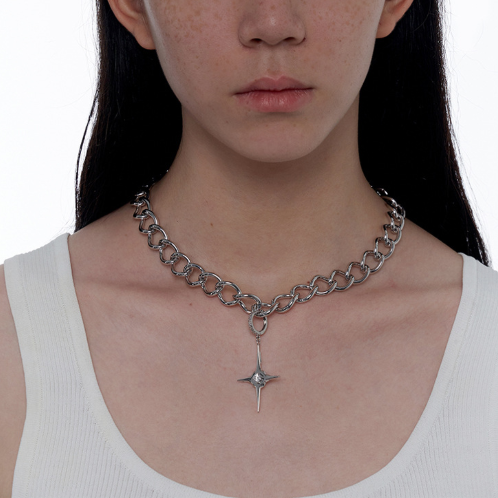 Dark Cross Star Necklace