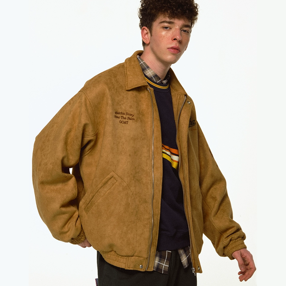 American Suede Embroidered Lapels Jacket