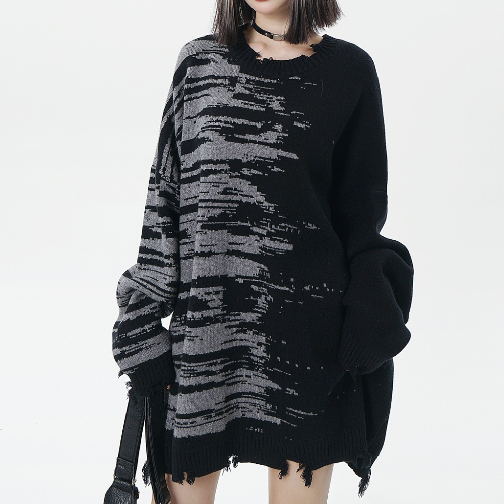 Dark Style Holes And Rough Edges Sweater