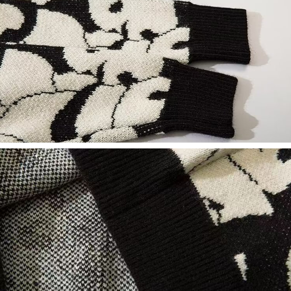 Cute Panda Bottom Flower Sweater
