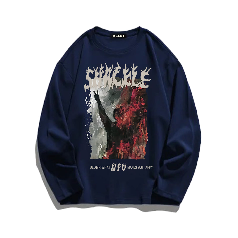 Horny Man Print Long Sleeve Sweatshirt