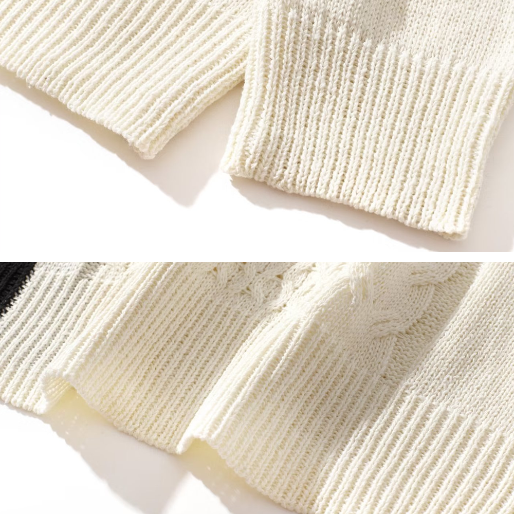 Colorblock  Twist Knit Sweater