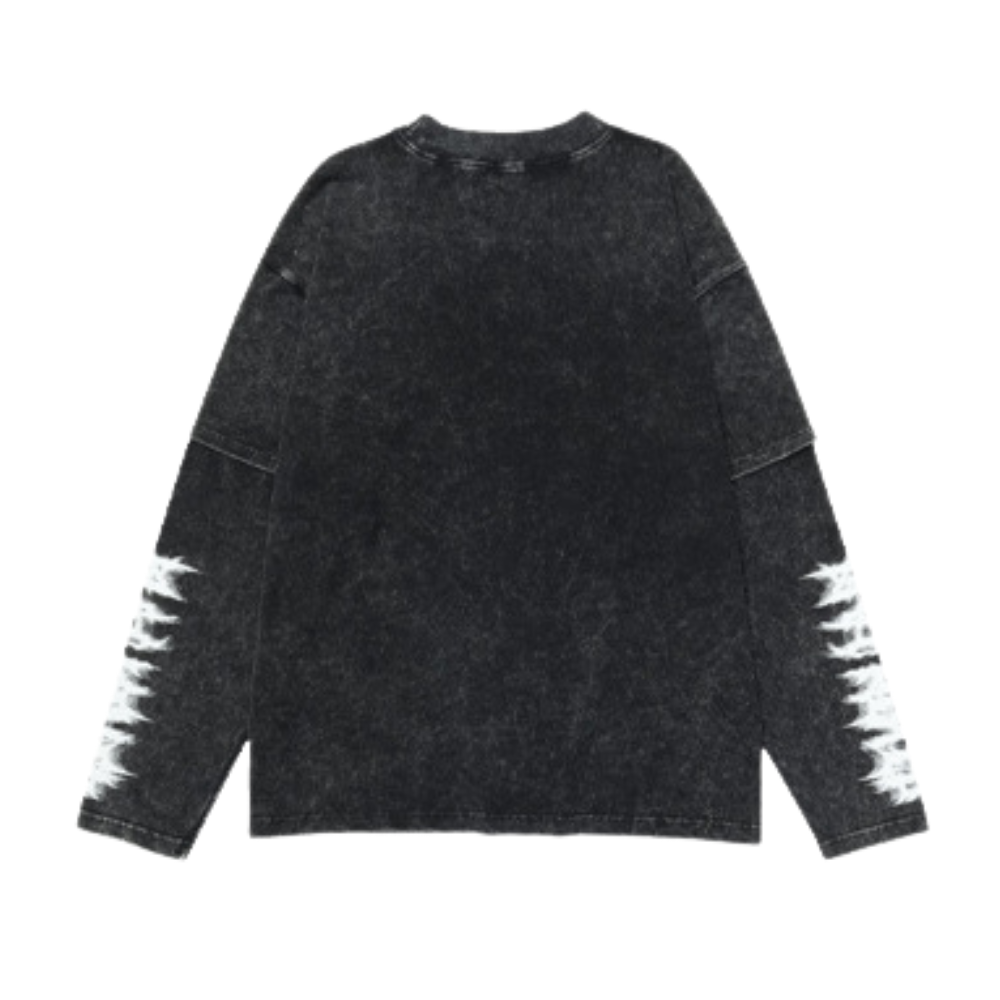 Washed Flame Print Sweatshirt