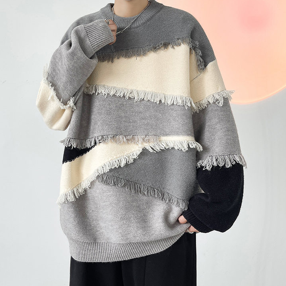 OOC' Soft Tassel Stitching Sweater