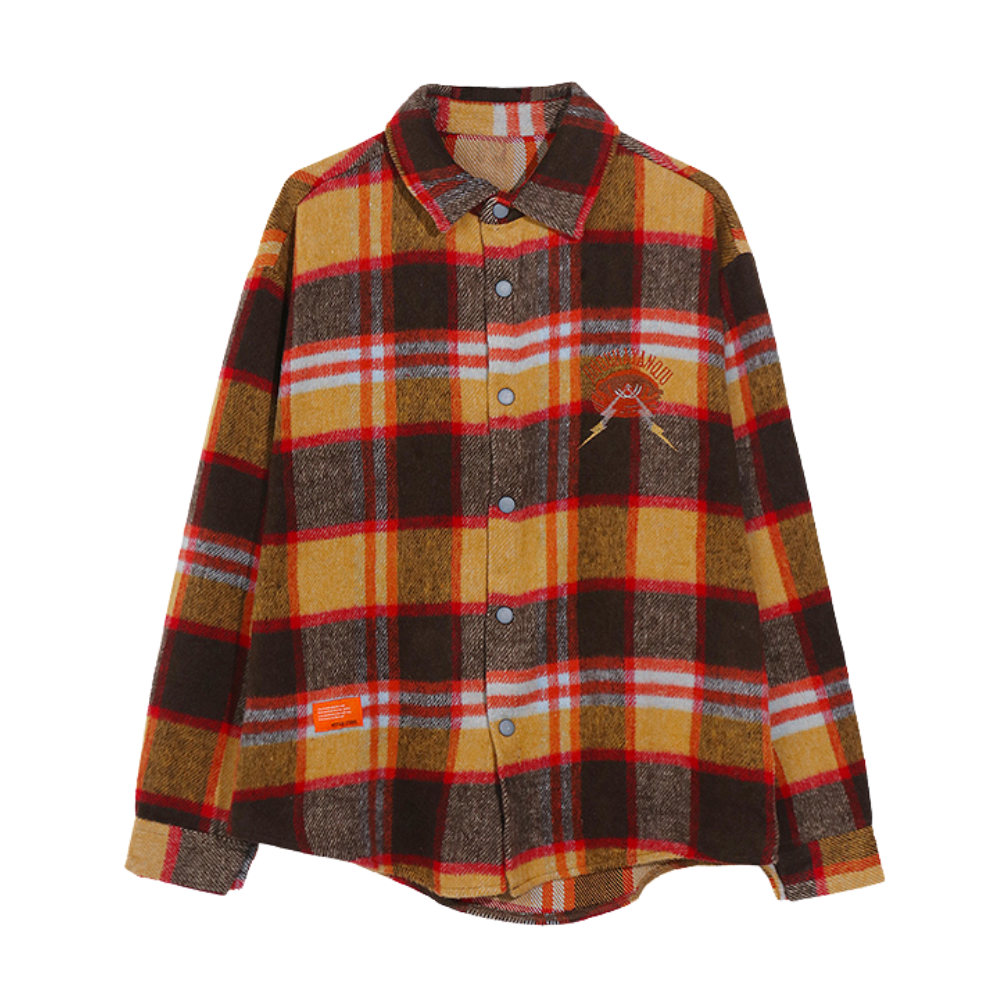 Eyes Letter Patch Embroidered Shirt