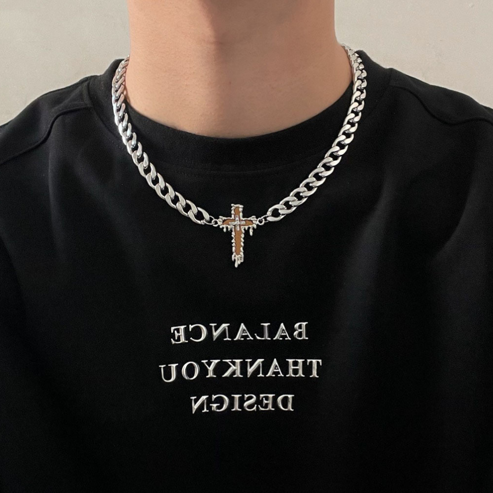 Retro Cross Titanium Steel Necklace