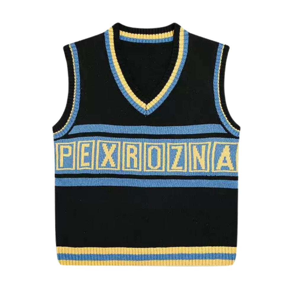 Embroidered Lettering Contrast Vest
