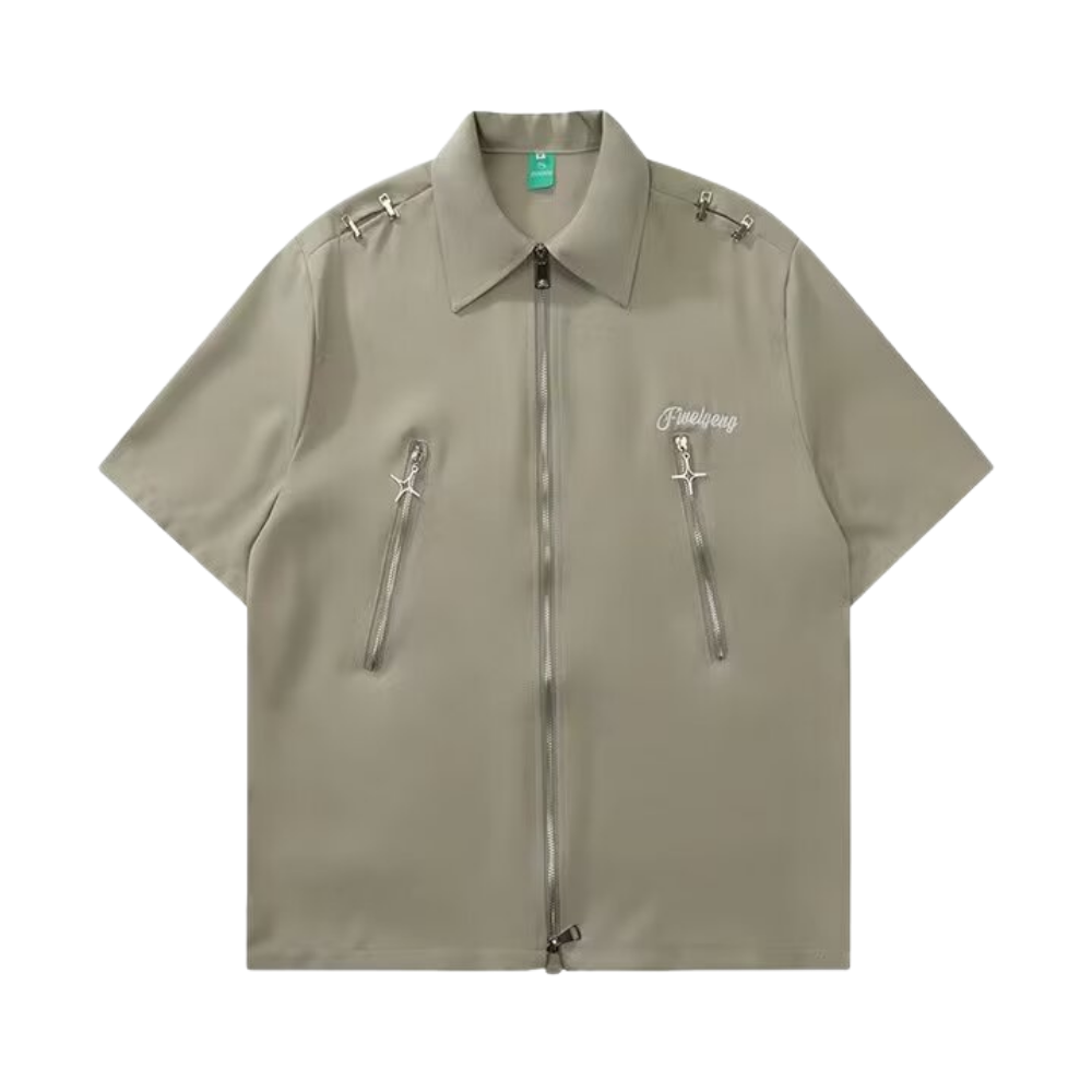 High Street Zipper Work Shirt