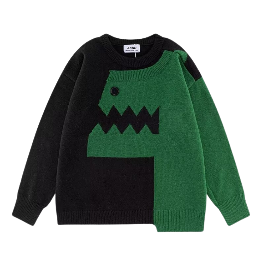 Dinosaur Button Sweater