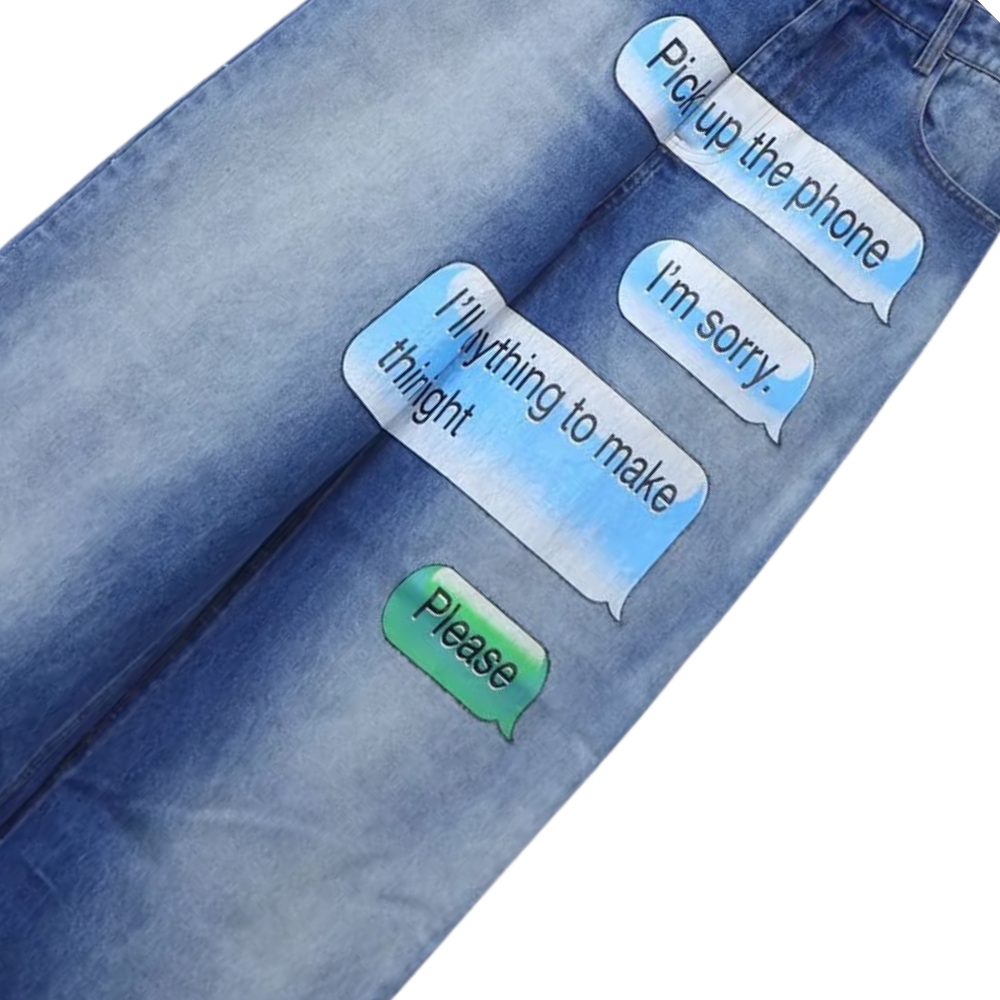 Unseen Echoes “Pick Up The Phone” Denim Jeans