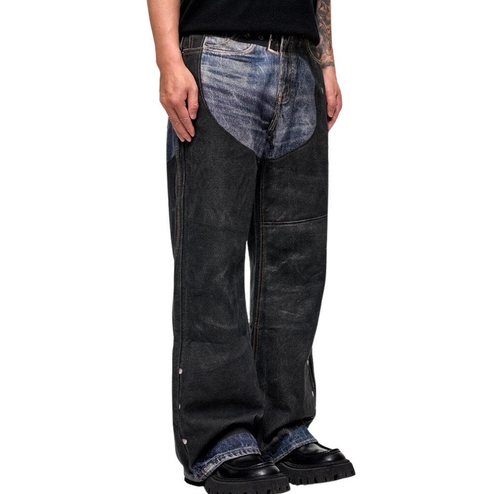 DF | Distressed Coated Digital Printed Jeans