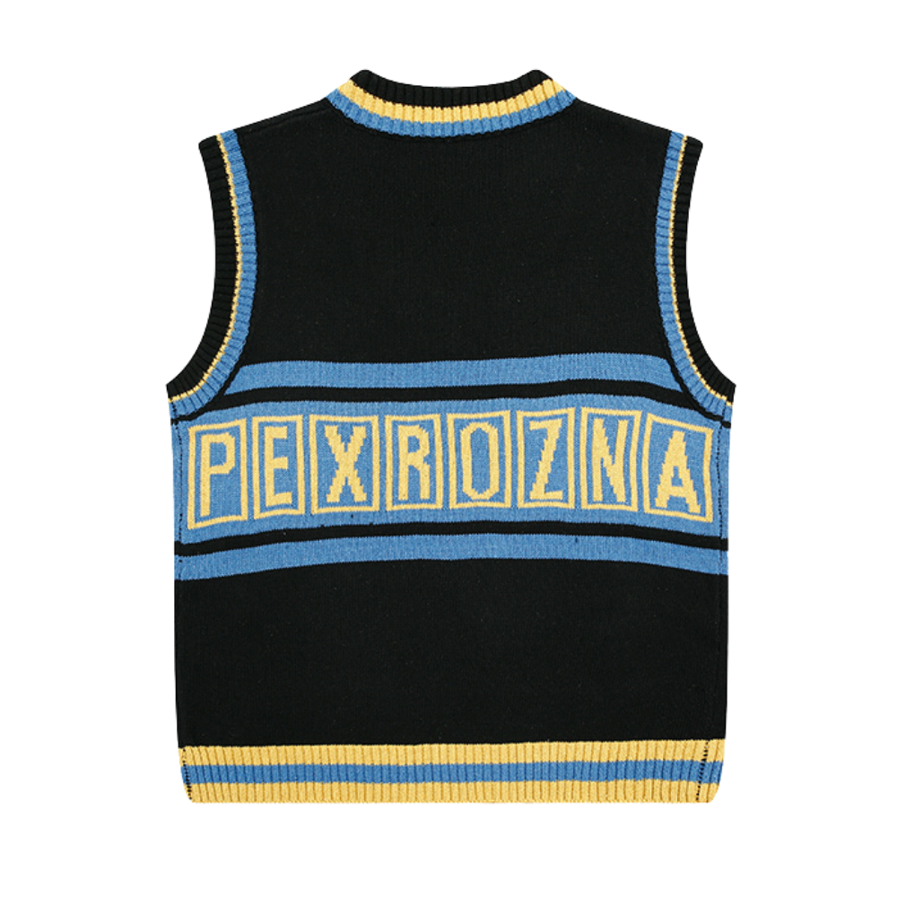 Embroidered Lettering Contrast Vest