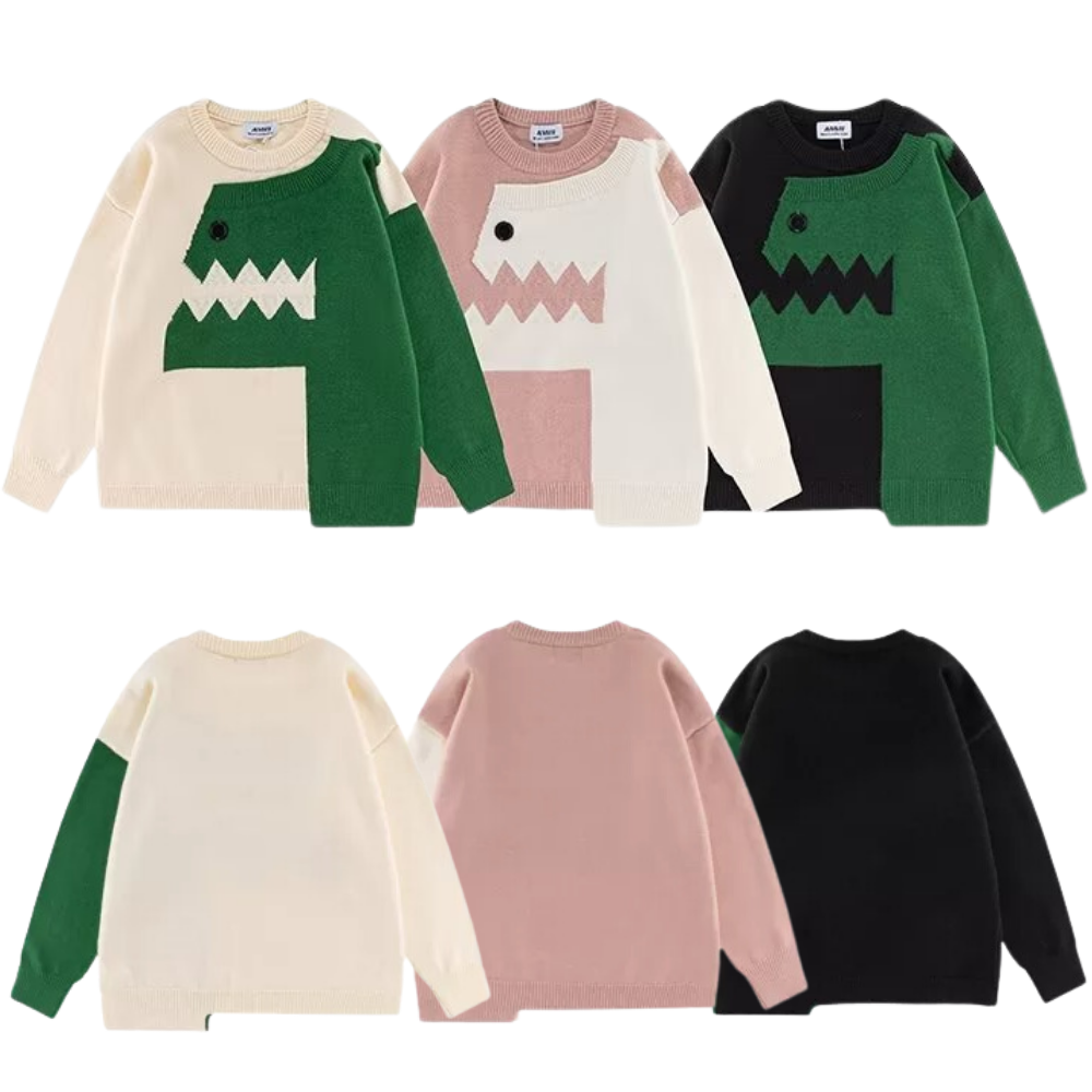 Dinosaur Button Sweater
