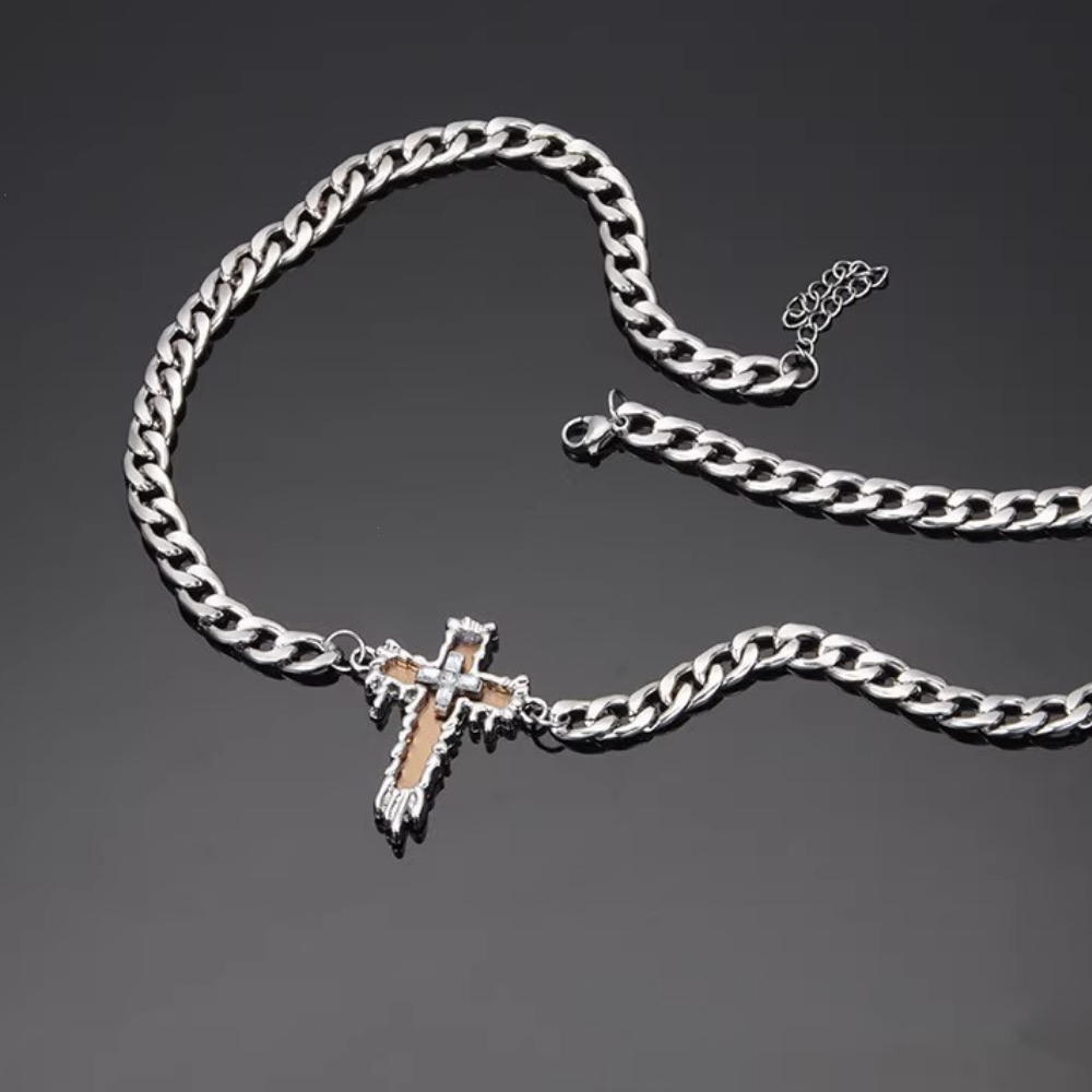 Retro Cross Titanium Steel Necklace