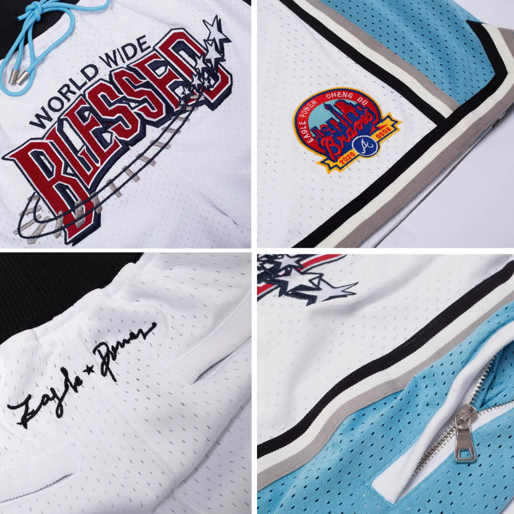 Street Print Mesh Basketball Shorts