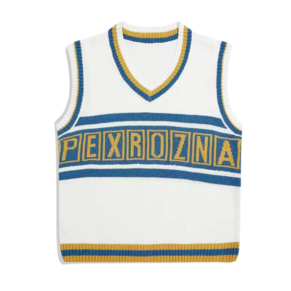 Embroidered Lettering Contrast Vest