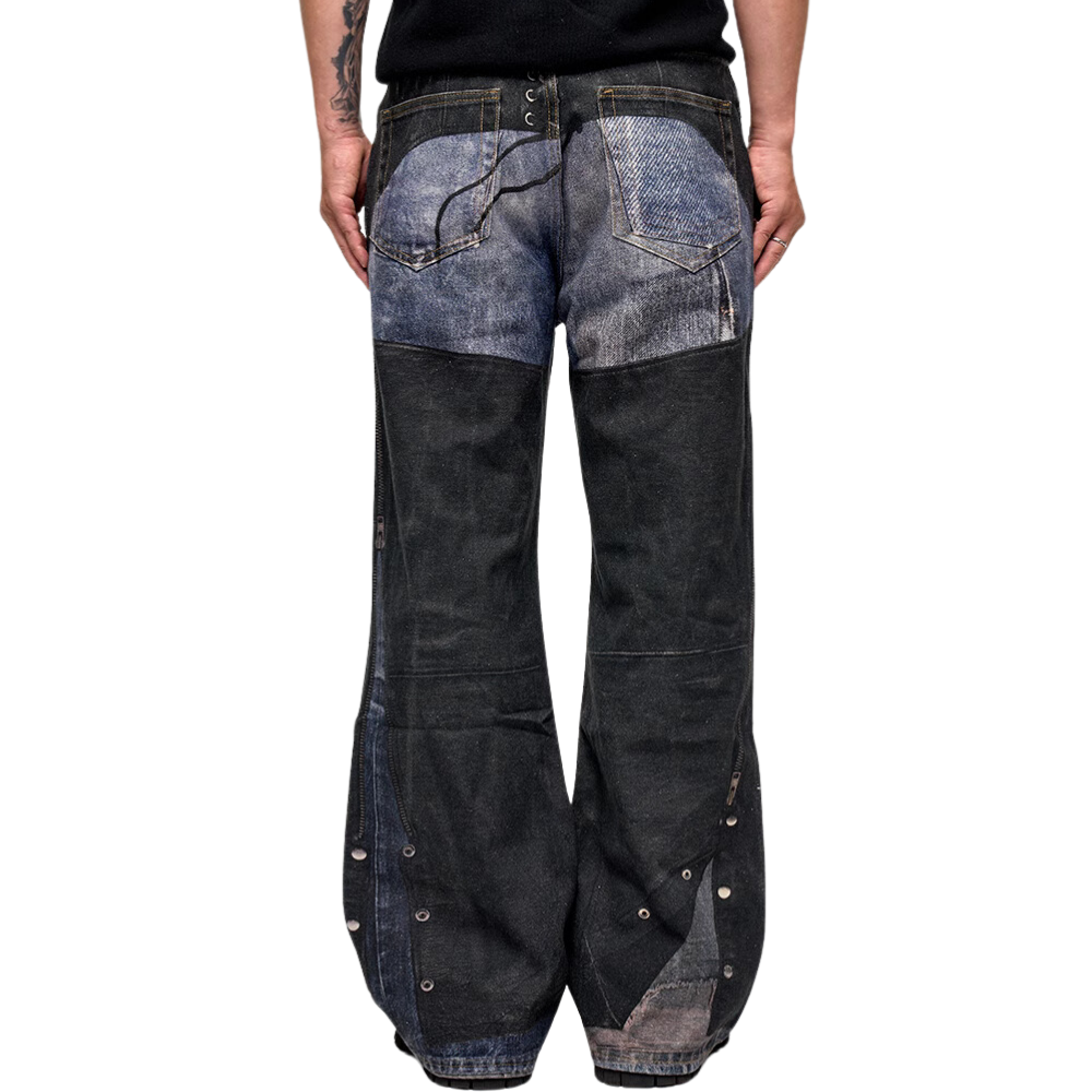 DF | Distressed Coated Digital Printed Jeans