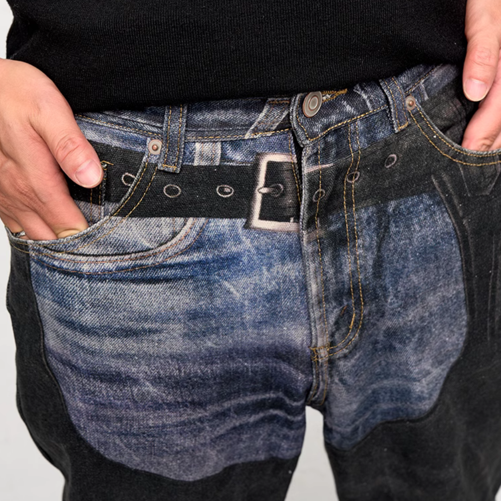 DF | Distressed Coated Digital Printed Jeans