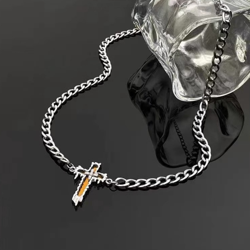 Retro Cross Titanium Steel Necklace