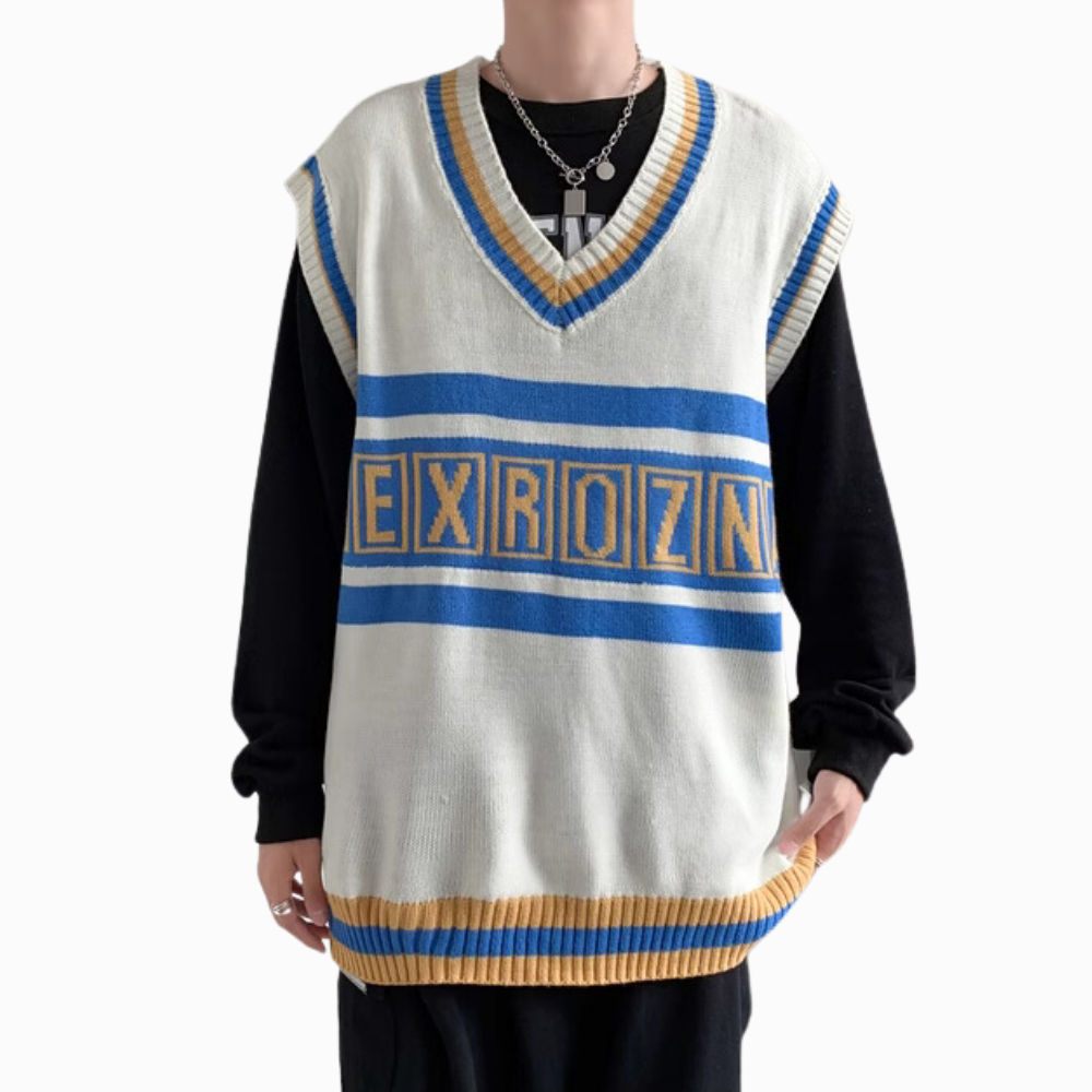 Embroidered Lettering Contrast Vest