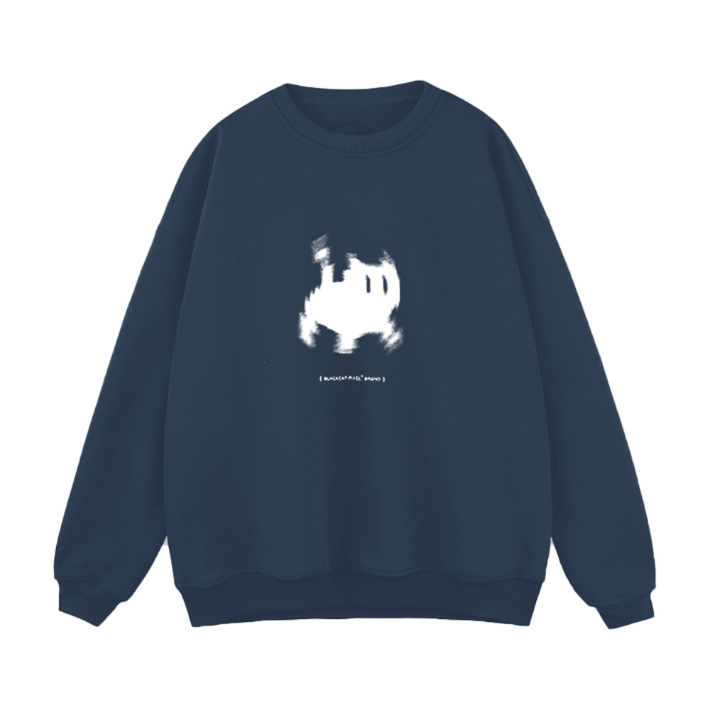 Minimalist Fuzzy Kitten Print Sweatshirt