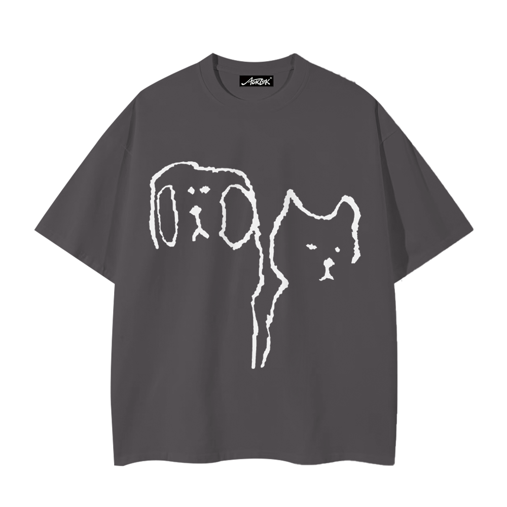 Cat and Dog Print T-Shirt