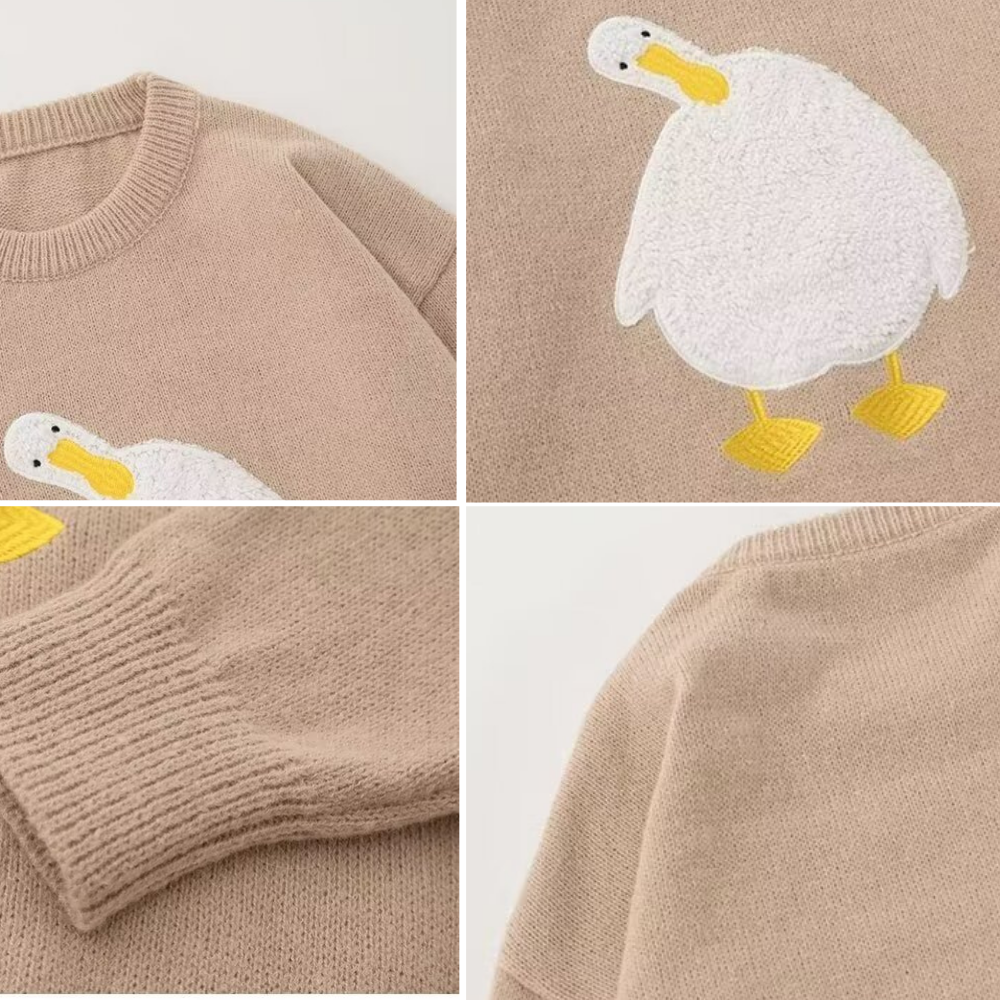 Tilted Duck Embroidered Sweater