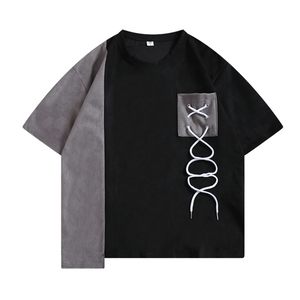Pocket Drawstring Paneled T-shirt