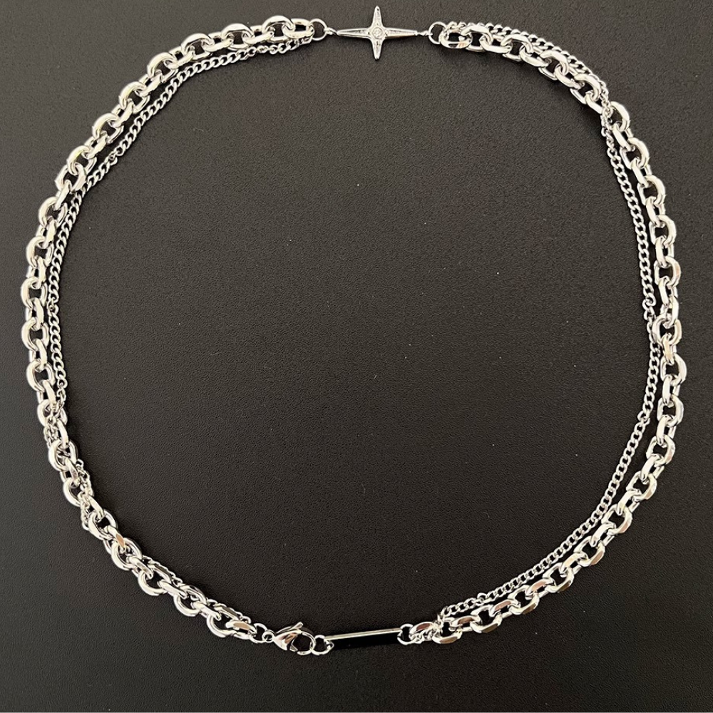 Cross Double-Layered Necklace