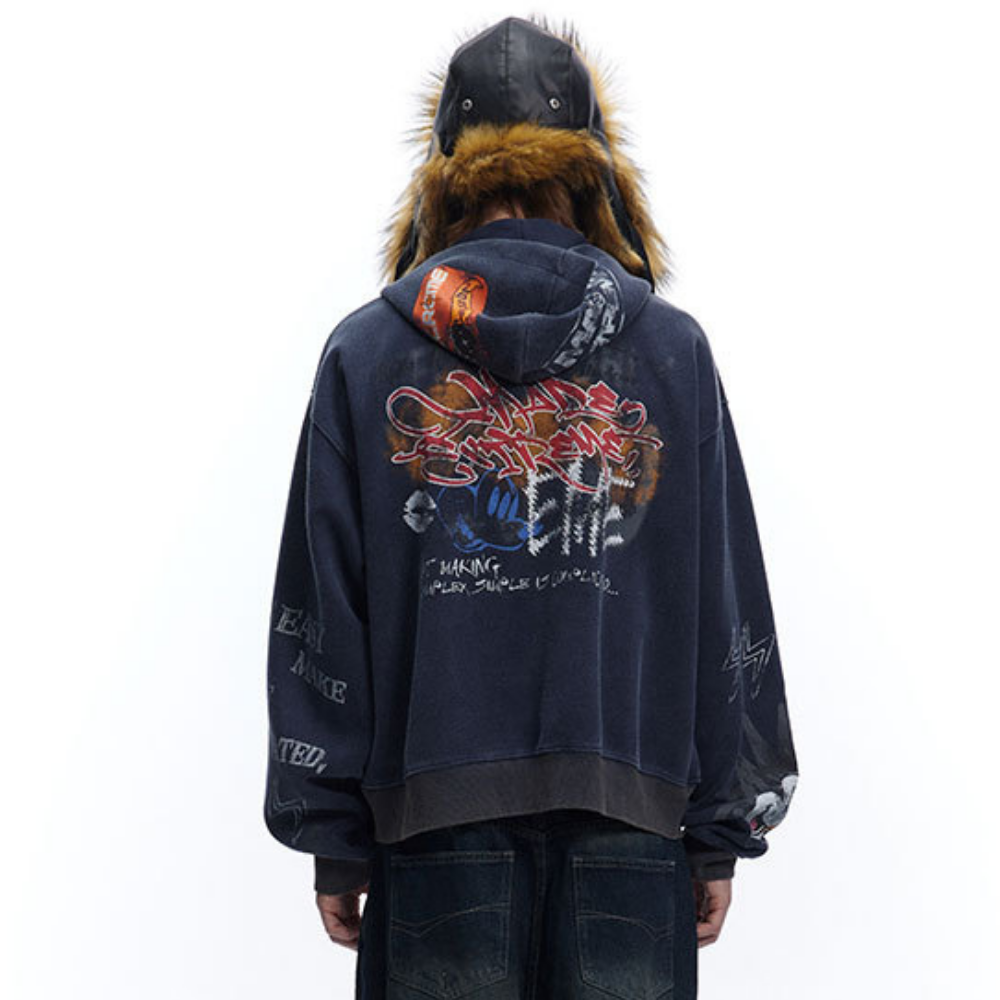 【MADE EXTREME】Hip-Hop Brand Graffiti Hoodie