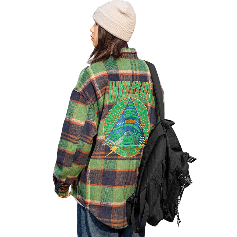 Eyes Letter Patch Embroidered Shirt