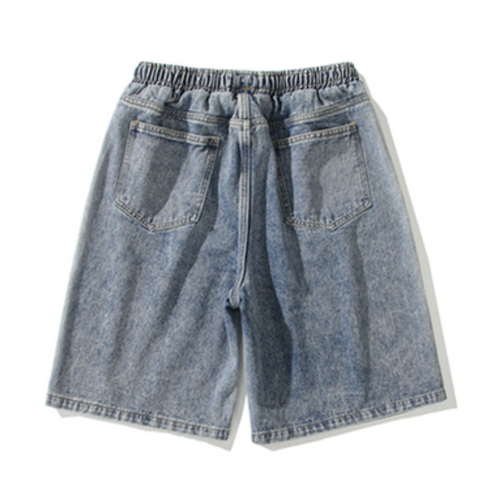 Simple Washed Denim Shorts