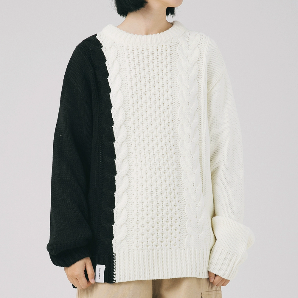 Colorblock  Twist Knit Sweater